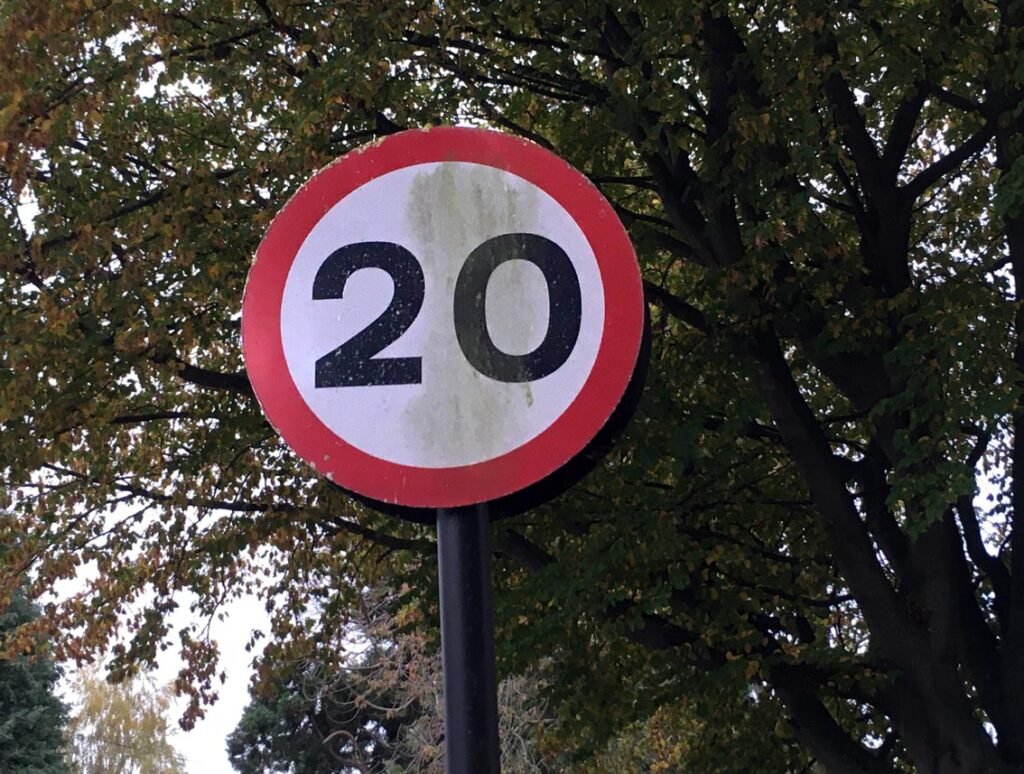 20 mph road sign